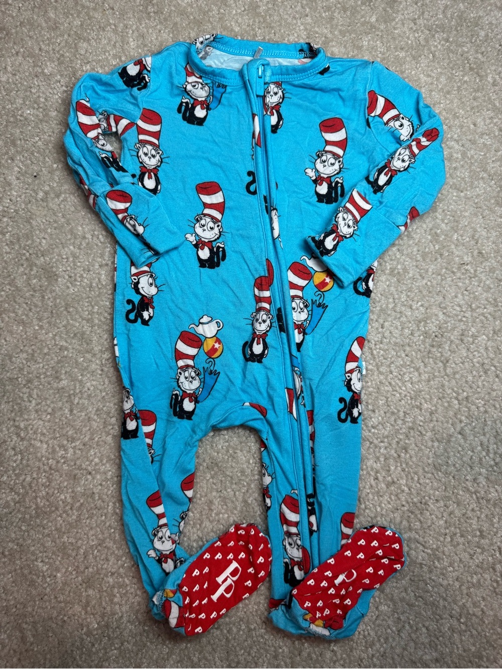 Posh Peanut x Dr. Seuss Cat in the Hat Zipper Sleeper 0-3M